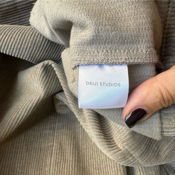Deiji Studios 'The Cord House' Corduroy Open Front Jacket in Stone OS - Picture 5 of 6